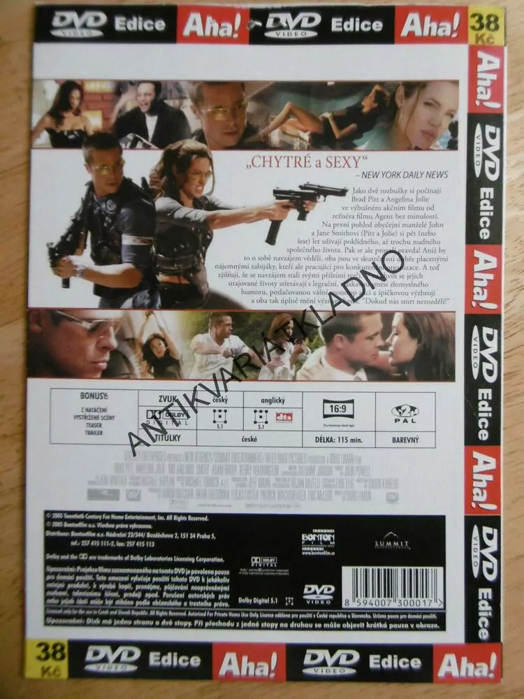 MR. A MRS.SMITH, PAN A PANÍ SMITHOVI, DVD FILM