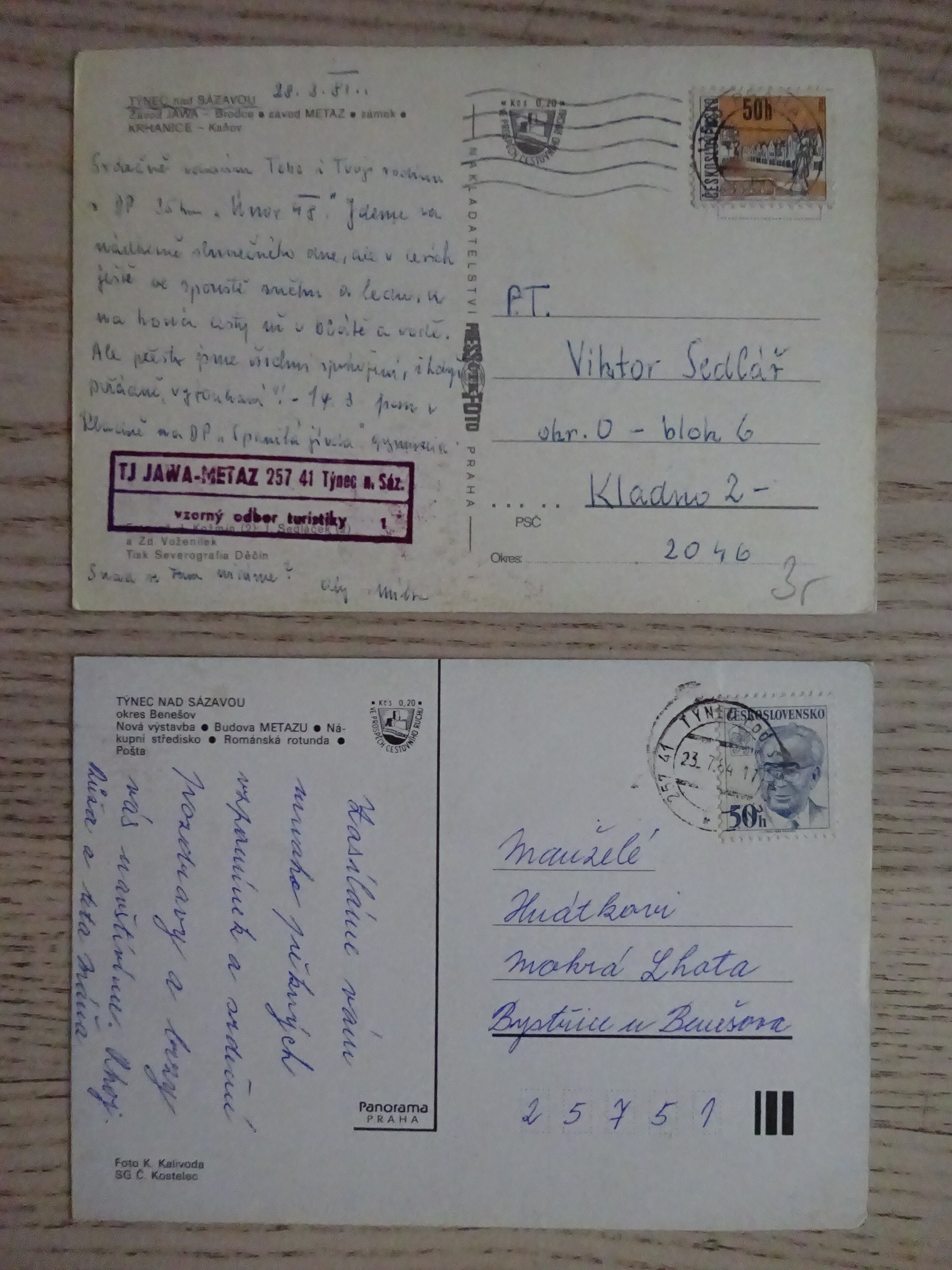 TÝNEC NAD SÁZAVOU, OKRES BENEŠOV, 2 KUSY