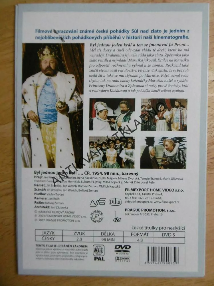 BYL JEDNOU JEDEN KRÁL, DVD FILM POHÁDKA