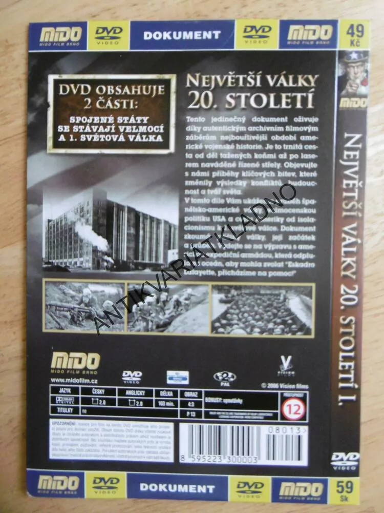 NEJVĚTŠÍ VÁLKY 20.STOLETÍ, DVD FILM DOKUMENT