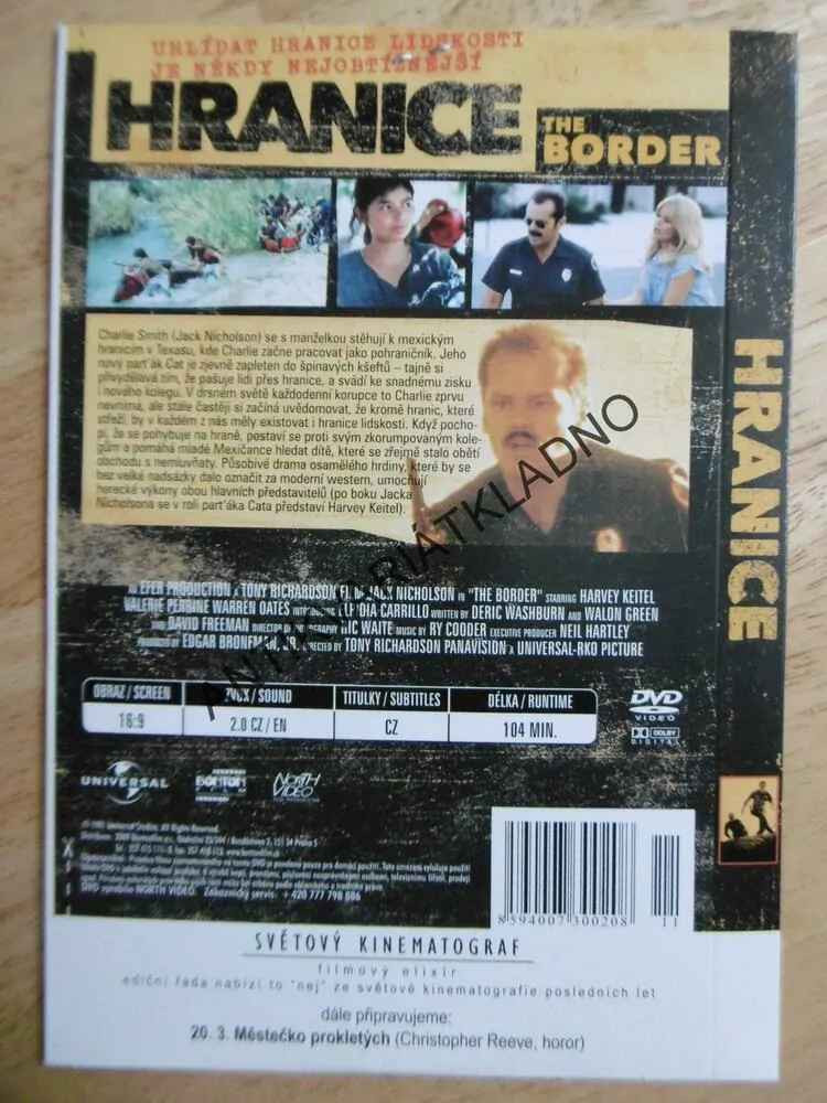 HRANICE, JACK NICHOLSON, HARVEY KEITEL, DVD FILM