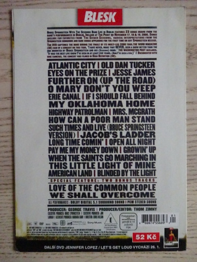 BRUCE SPRINGSTEEN, LIVE IN DUBLIN, DVD HUDBA