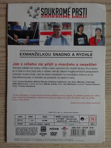 EXMANŽELKOU SNADNO A RYCHLE, SOUKROMÉ PASTI, DVD FILM ČR