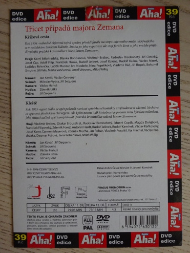 TŘICET PŘÍPADŮ MAJORA ZEMANA, DÍL Č. 11-12, DVD FILM