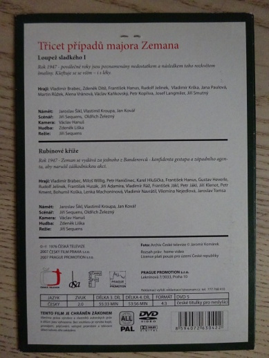 TŘICET PŘÍPADŮ MAJORA ZEMANA, DÍL Č. 3-4, DVD FILM