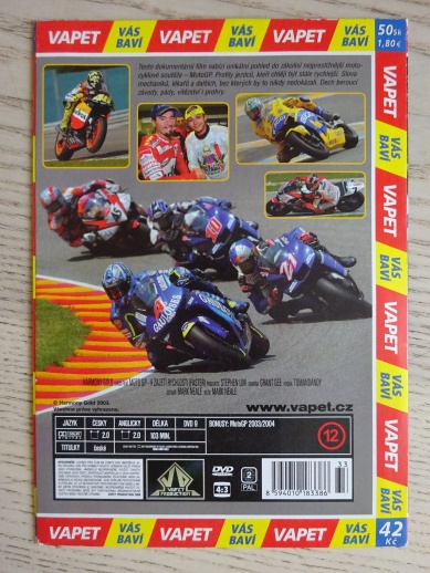 MOTO GP, V ZAJETÍ RYCHLOSTI, DVD FILM DOKUMENT