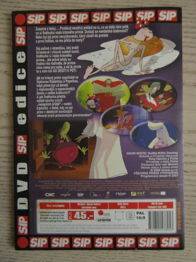 SNĚHURKA, ANIMOVANÁ EROTICKÁ KOMEDIE, DVD FILM EROTIKA, 