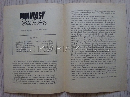 MINULOST JANY KOSINOVÉ, V. MATULOVÁ, FILMOVÝ PROGRAM 74