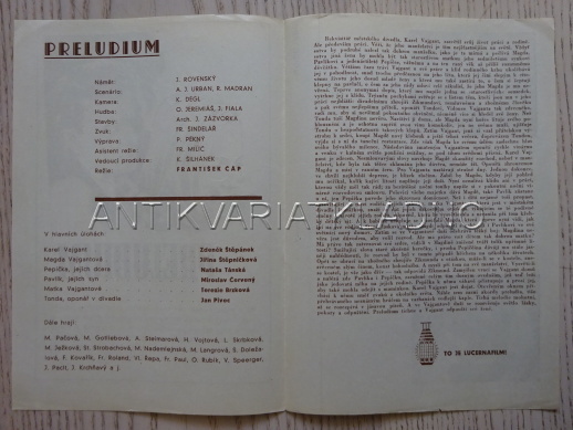 PRELUDIUM, J. ŠTĚPNIČKOVÁ, FILMOVÝ PROGRAM 77