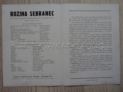 ROZINA SEBRANEC, Z. ŠTĚPÁNEK, FILMOVÝ PROGRAM 79