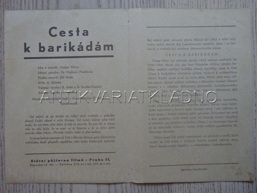 CESTA K BARIKÁDÁM, DOKUMENT, FILMOVÝ PROGRAM 82