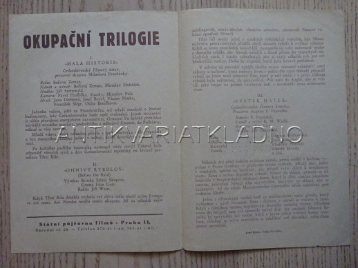 OKUPAČNÍ TRILOGIE, J. DÍTĚTOVÁ, FILMOVÝ PROGRAM 83