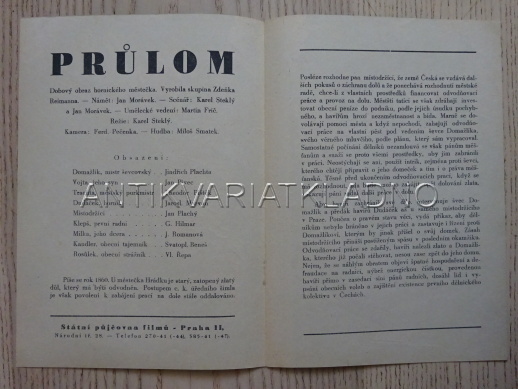 PRŮLOM, J. PIVEC, J. MARVAN, FILMOVÝ PROGRAM 84
