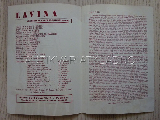 LAVINA, O. KORBELÁŘ, FILMOVÝ PROGRAM 85