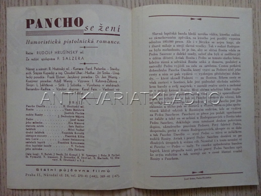 PANCHO SE ŽENÍ, R. HRUŠÍNSKÝ, FILMOVÝ PROGRAM 90