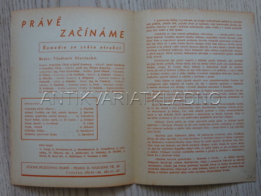 PRÁVĚ ZAČÍNÁME, J. MARVAN, FILMOVÝ PROGRAM 91