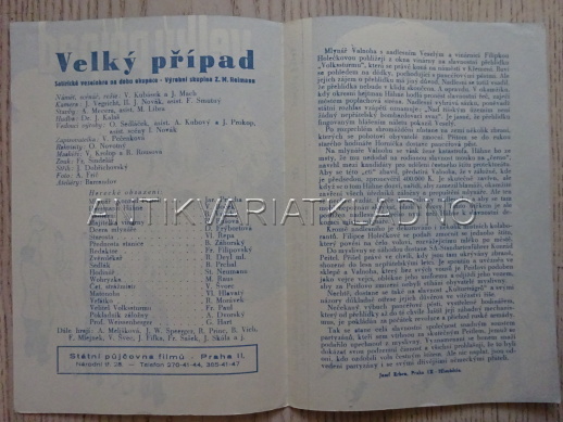 VELKÝ PŘÍPAD, J. PRŮCHA, FILMOVÝ PROGRAM 93