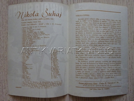NIKOLA ŠUHAJ, G. NEZVAL, FILMOVÝ PROGRAM 96