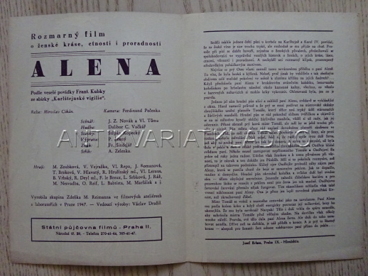 ALENA, M. ZOUBKOVÁ, FILMOVÝ PROGRAM 101