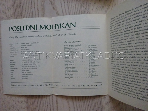 POSLEDNÍ MOHYKÁN, J. MARVAN, FILMOVÝ PROGRAM 103