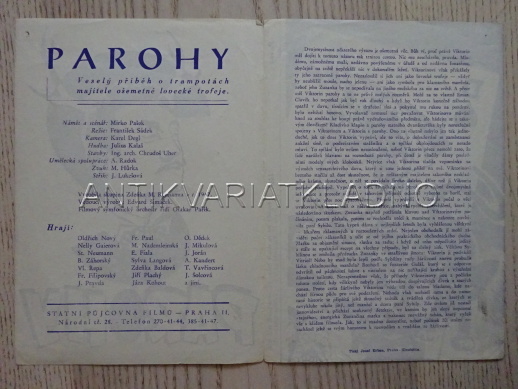 PAROHY, OLDŘICH NOVÝ, FILMOVÝ PROGRAM 108
