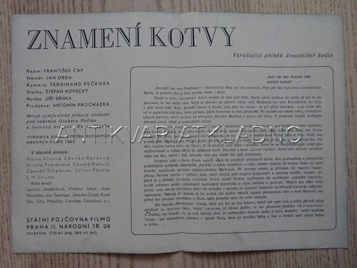 ZNAMENÍ KOTVY, H. VÍTOVÁ, FILMOVÝ PROGRAM 110