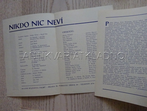 NIKDO NIC NEVÍ, J. MARVAN, FILMOVÝ PROGRAM 111
