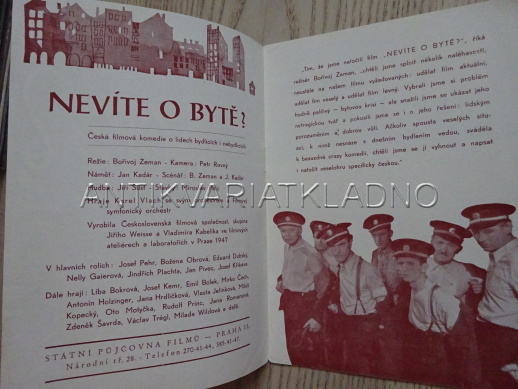 NEVÍTE O BYTĚ?, J. KEMR, FILMOVÝ PROGRAM 112