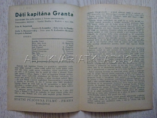 DĚTI KAPITÁNA GRANTA, J. VERNE, FILMOVÝ PROGRAM 122