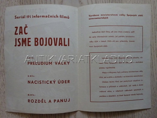 ZAČ JSME BOJOVALI: PRELUDIUM VÁLKY, DOKUMENT 2. SVĚTOVÁ VÁLKA, FILMOVÝ PROGRAM 125