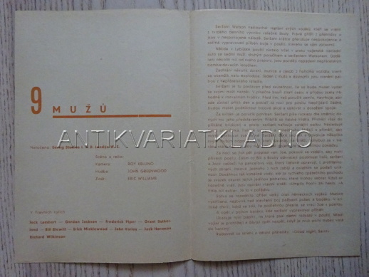 DEVĚT MUŽŮ, G. JACKSON, FILMOVÝ PROGRAM 126