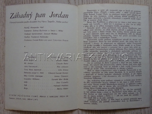 ZÁHADNÝ PAN JORDAN, R. MONTGOMERY, FILMOVÝ PROGRAM 134