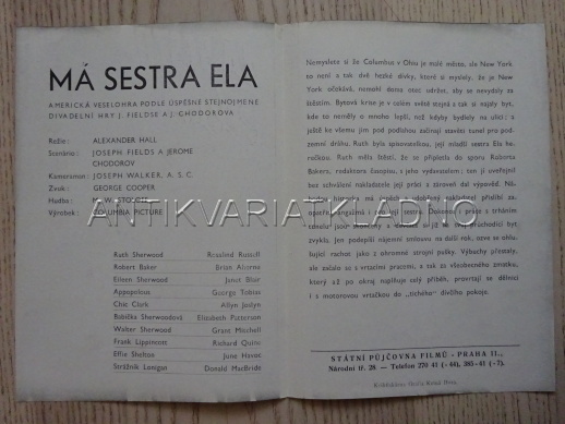 MÁ SESTRA ELA, R. RUSSELL, FILMOVÝ PROGRAM 142