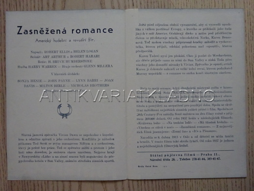 ZASNĚŽENÁ ROMANCE, S. HENIE, FILMOVÝ PROGRAM 144