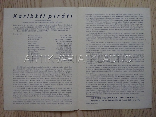 KARIBŠTÍ PIRÁTI, J. WAYNE, FILMOVÝ PROGRAM 151