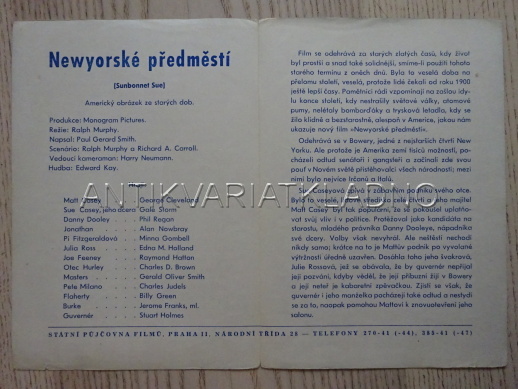 NEW YORSKÉ PŘEDMĚSTÍ, G. STORM, FILMOVÝ PROGRAM 153
