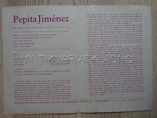PEPITA JIMÉNEZ, R. MONTALBAN, FILMOVÝ PROGRAM 157