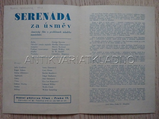 SERENÁDA ZA ÚSMĚV, C. GRANT, FILMOVÝ PROGRAM 166
