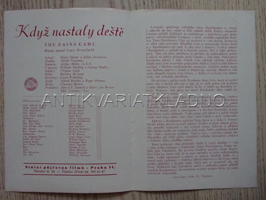 KDYŽ NASTALY DEŠTĚ..., T. POWER, FILMOVÝ PROGRAM 167