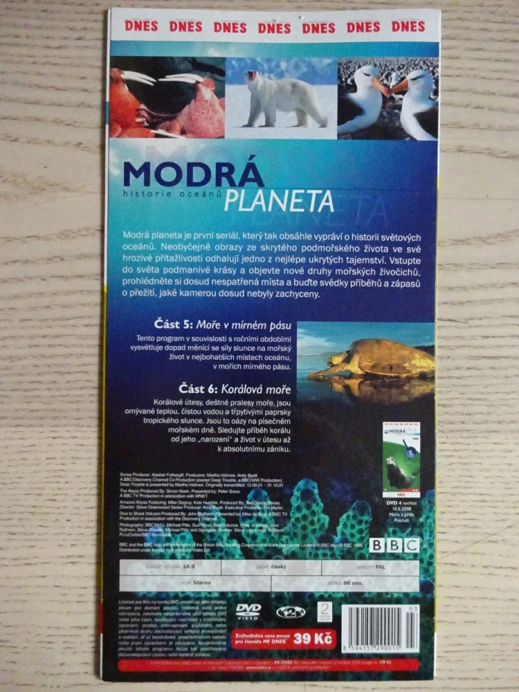 MODRÁ PLANETA, HISTORIE OCEÁNŮ, 3., BBC, DVD FILM DOKUMENT