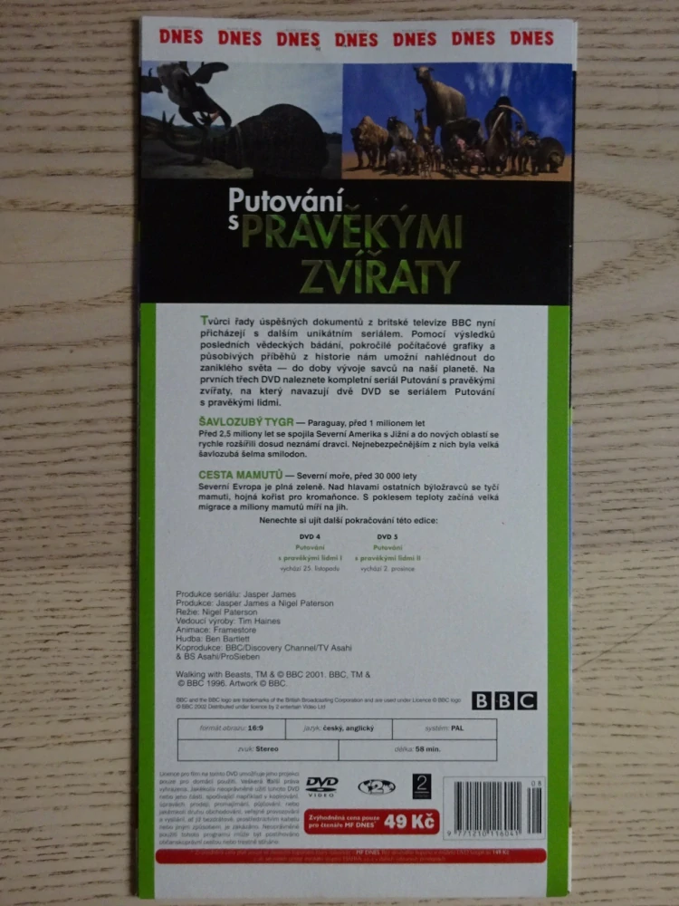 PUTOVÁNÍ S PRAVĚKÝMI ZVÍŘATY 3, DVD FILM DOKUMENT