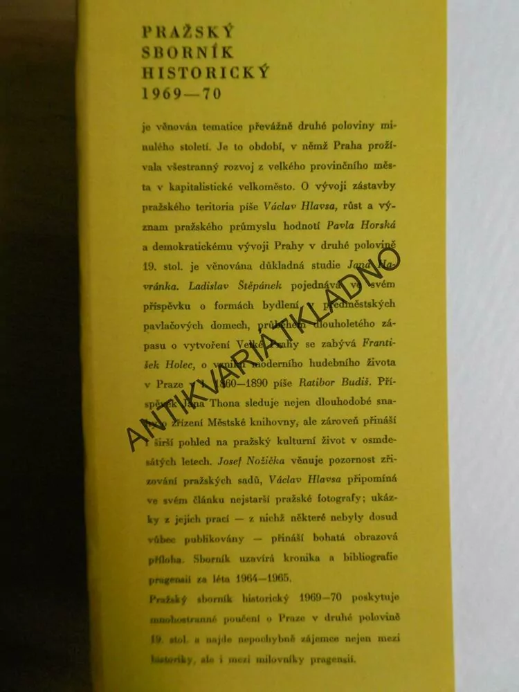 PRAŽSKÝ SBORNÍK HISTORICKÝ 1969-1970, c.5. P-A