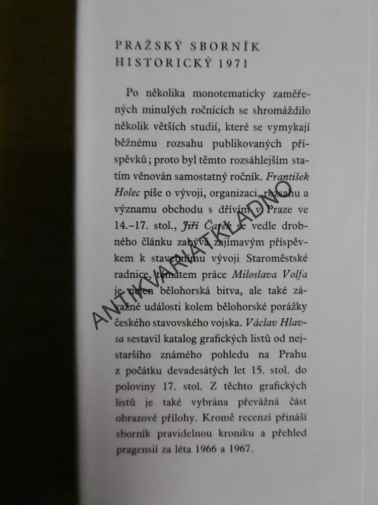 PRAŽSKÝ SBORNÍK HISTORICKÝ 1971, č.6. P-A