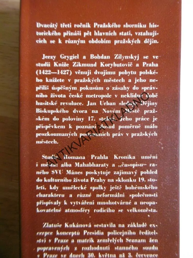 PRAŽSKÝ SBORNÍK HISTORICKÝ XXIII, 1990, P-A
