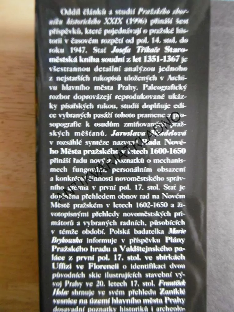 PRAŽSKÝ SBORNÍK HISTORICKÝ XXIX, 1996, P-A