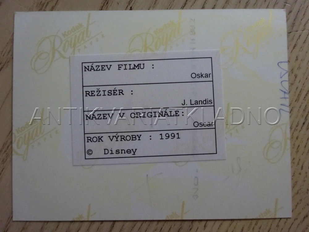 FOTOGRAFIE - FILM OSKAR, 1991, DISNEY