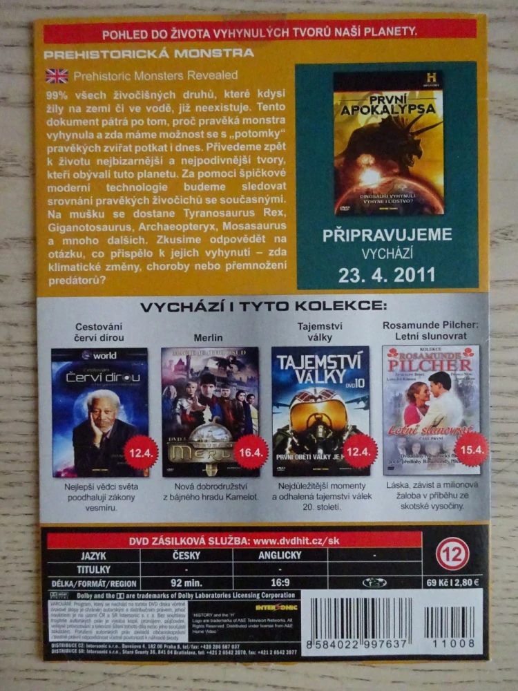 PREHISTORICKÁ MONSTRA, DVD FILM DOKUMENT