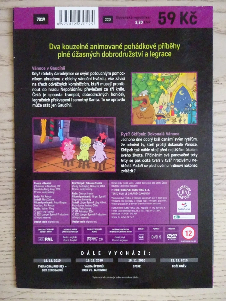 VÁNOCE V GAUDÍNII, RYTÍŘ SKŘÍPEK: DOKONALÉ VÁNOCE, DVD FILM