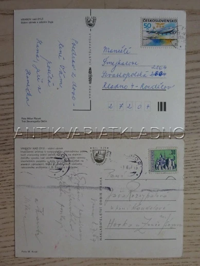 VRANOV NAD DYJÍ, ZÁMEK, OKRES ZNOJMO, 2 KUSY