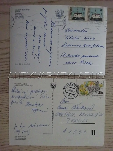 VRANOV NAD DYJÍ, ZÁMEK, OKRES ZNOJMO, 2 KUSY